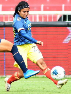 Selección Colombia Femenina vence a Ecuador con gol de Catalina Usme. Imagen del partido.
