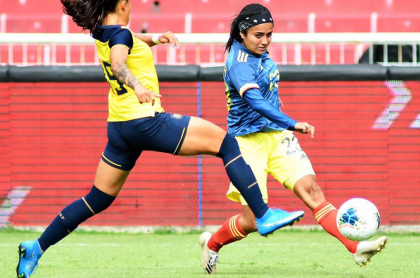 Selección Colombia Femenina vence a Ecuador con gol de Catalina Usme. Imagen del partido.