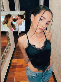 Fotomontaje de Evlauna Montaner, Paula Macher y Morelli, a propósito de hermana gemela de la actriz