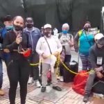 Organizadores de eventos en Bogotá protestan encadenados: piden apoyo de Alcaldía