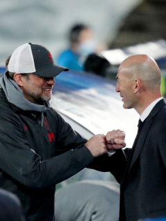 Foto de Zidane y Klopp ilustra nota sobre Liverpool vs. Real Madrid