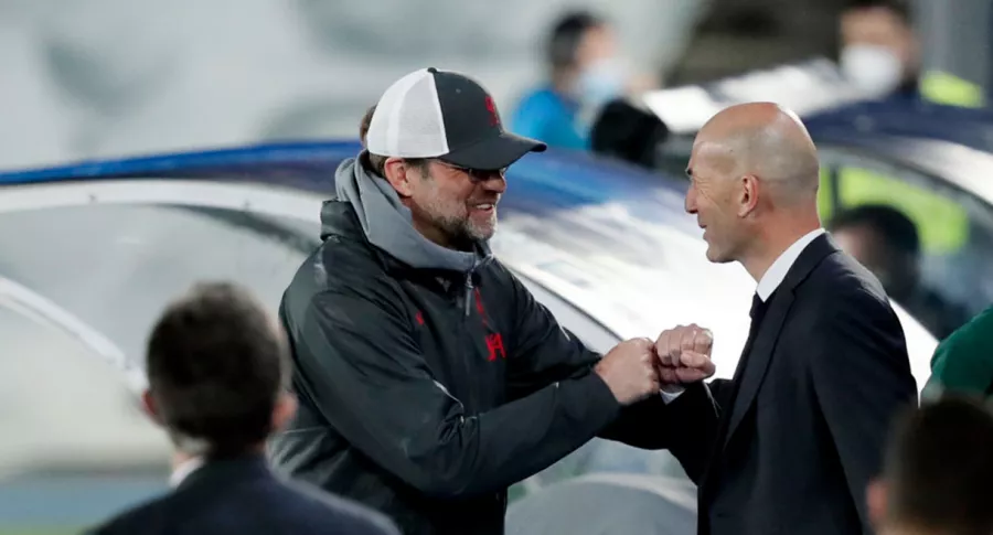 Foto de Zidane y Klopp ilustra nota sobre Liverpool vs. Real Madrid 