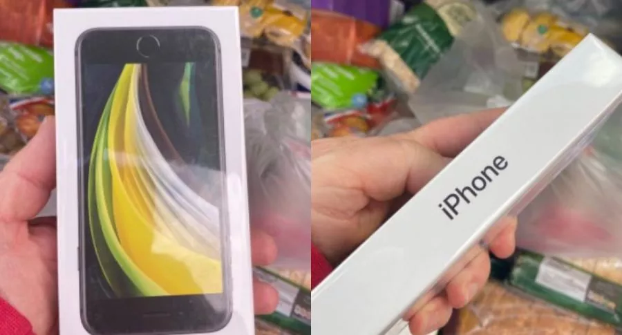 Capturas de pantalla de iPhone que recibió comprador de supermercado que compró unas manzanas
