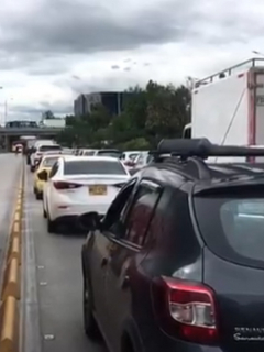 Imagen de los bloqueos en Bogotá.