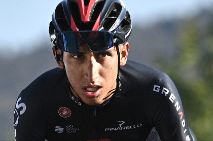 Vincenzo Nibali, fracturado antes del Giro de Italia; es rival de Egan Bernal. Imagen del pedalista colombiano.