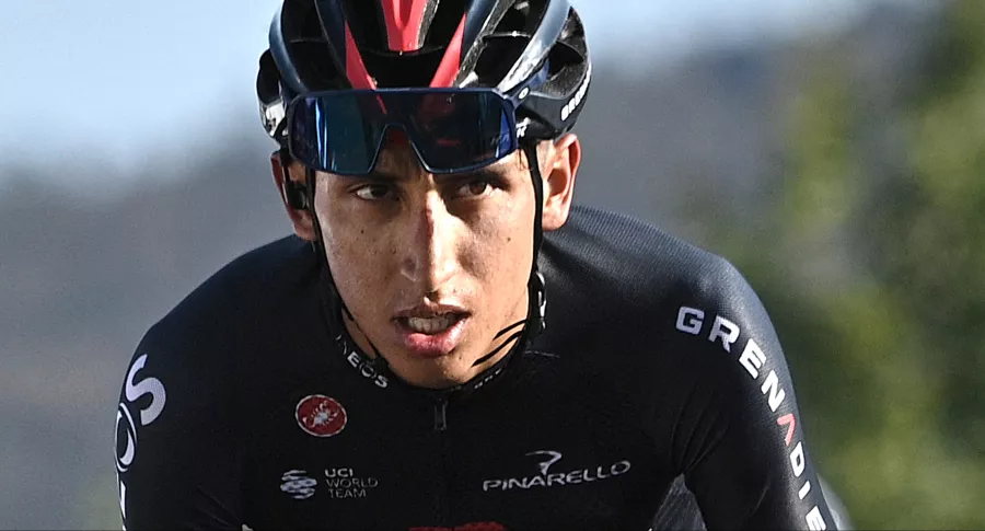 Vincenzo Nibali, fracturado antes del Giro de Italia; es rival de Egan Bernal. Imagen del pedalista colombiano.