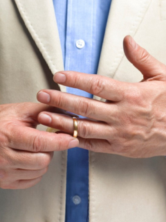 Hombre con anillo de matrimonio, ilustra nota de Hombre quiere cambiar leyes para poder casarse con su propio hijo adulto