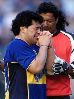 Diego Maradona y René Higuita a próposito de la propuesta que hizo el exarquero sobre llamar la Copa América como el fallico astro del fútbol