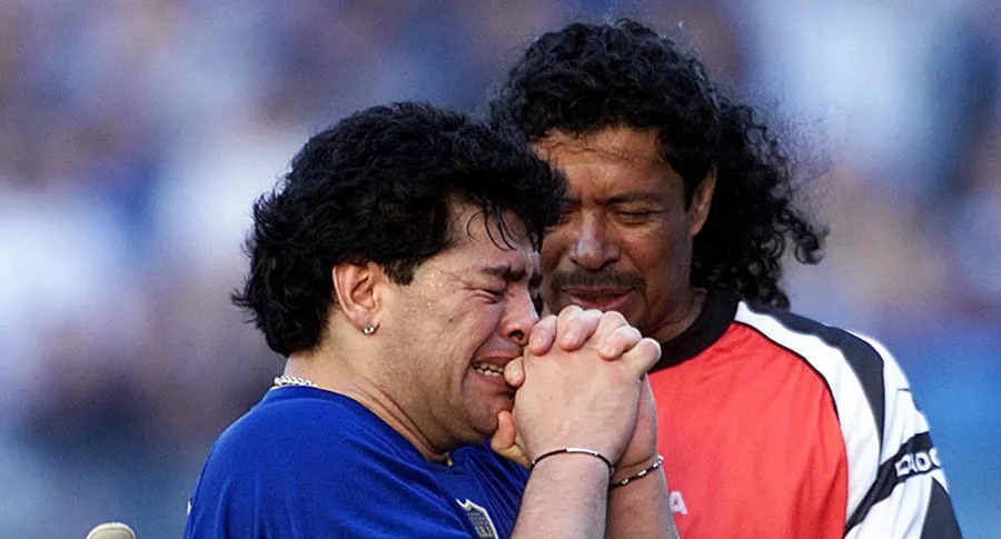 Diego Maradona y René Higuita a próposito de la propuesta que hizo el exarquero sobre llamar la Copa América como el fallico astro del fútbol