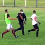[Video] Policía dispara contra jugador en pleno partido y varios terminan en la comisaría