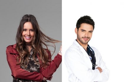 Alejandra Ávila y Sebastián Carvajal en 'Pa' quererte' y 'Enfermeras', a propósito de nota sobre avances de esas y otras novelas de RCN, del 19 al 23 de abril.