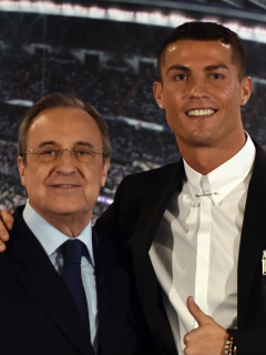Cristiano Ronaldo y Florentino Pérez, quien aseguró que el portugués no regresará al Real Madrid