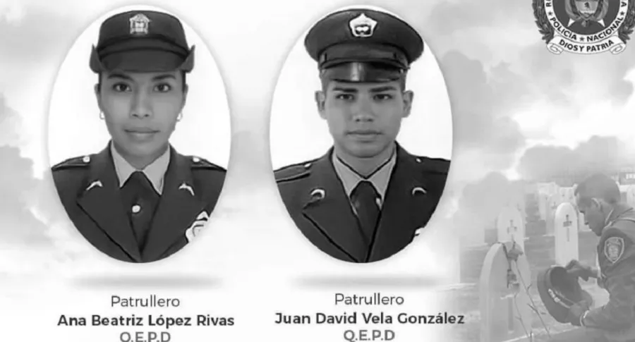 La Policía lamentó la muerte de los patrulleros Ana López y Juan Vela, los dos patrulleros de la Policía asesinados en Puerto Rico, Caquetá.