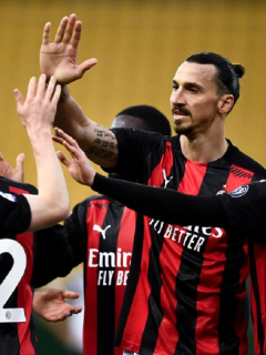 Zlatan Ibrahimovic, jugador del AC Milan de Italia.