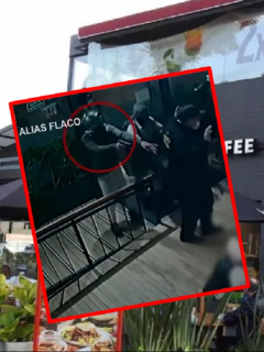 Imágenes del Starbucks atracado en Bogotá.