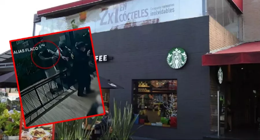 Imágenes del Starbucks atracado en Bogotá. 