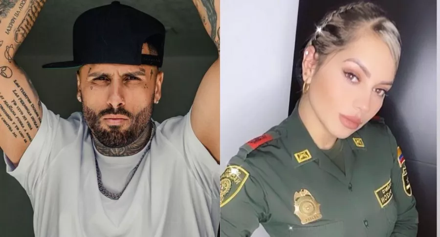 Nicky Jam, cantante, y Gina Pinzón, patrullera caleña que flechó al cantante