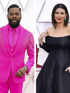 Zendaya, Colman Domingo y Laura Pausini en la alfombra roja de la edición 93 de los Premios Óscar 2021, con un atuendo que los clasificó entre los mejores y peores vestidos de la gala.