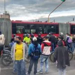 Bloqueos en Transmilenio de Bogotá por paro nacional