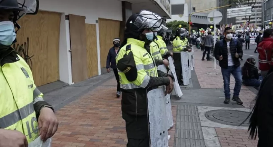 Imagen que ilustra manifestaciones en el paro nacional en Bogotá