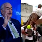 [Video] Tumbaron en protestas la estatua de Misael Pastrana, papá de Andrés Pastrana