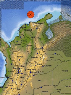 El Servicio Geológico Colombiano informó que el sismo ocurrió frente a la costa Caribe colombiana.