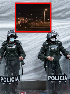 Tanqueta del Esmad en Pereira asustó a marchantes durante protestas.