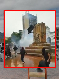 Tumbaron estatua de Antonio Nariño en Pasto.