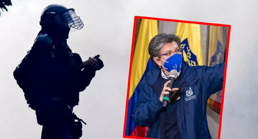 Imágenes que ilustran el llamado de Claudia López a la Policía para que no use balas de goma. 