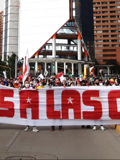 Barristas de Santa Fe piden no jugar ante River Plate en Copa Libertadores. Imagen de los hinchas.