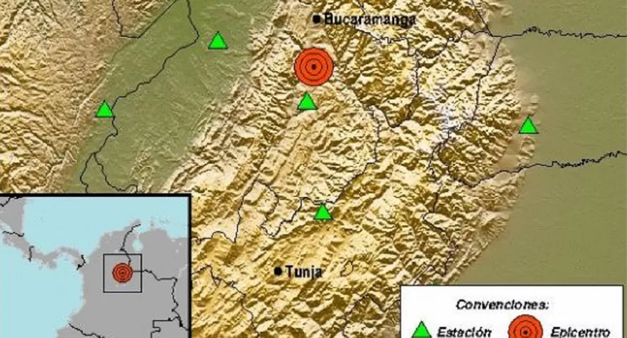 Imagen del sitio en donde se registró un temblor este martes 4 de mayo, en Los Santos, Santander