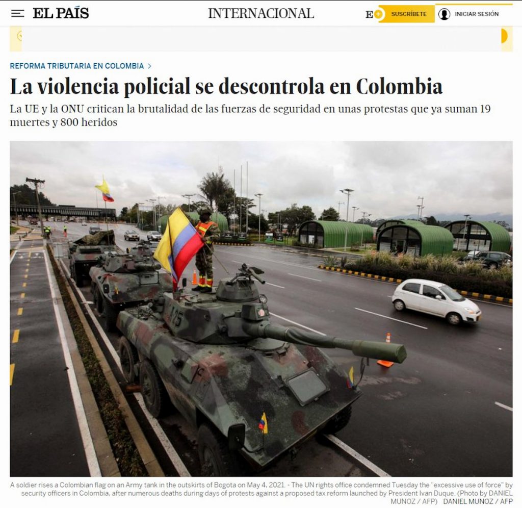 El País de España / Protestas en Colombia.