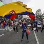 Protesta en Bogotá ilustra nota sobre puntos de concentración para marchas de hoy