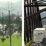 Imagen del Paro nacional; camiones bloquean entrada y salida de Bogotá en calle 80