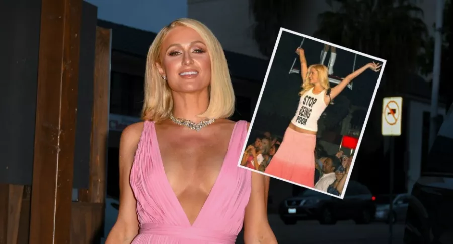 Paris Hilton en abril de 2021 en Los Ángeles, días antes de tumbar el mito de la camiseta 'Stop Being Poor'.