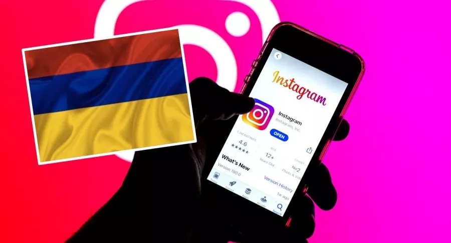 Instagram y bandera de Colombia, país en el que están siendo eliminadas las historias del paro nacional