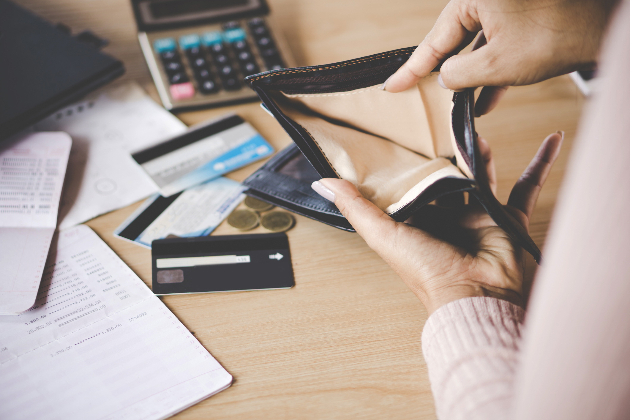 Foto de billetera vacía ilustra nota sobre qué es la Ley de insolvencia