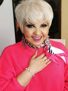 Foto de 'la Gorda' Fabiola, a propósito de negocio que montó en pandemia