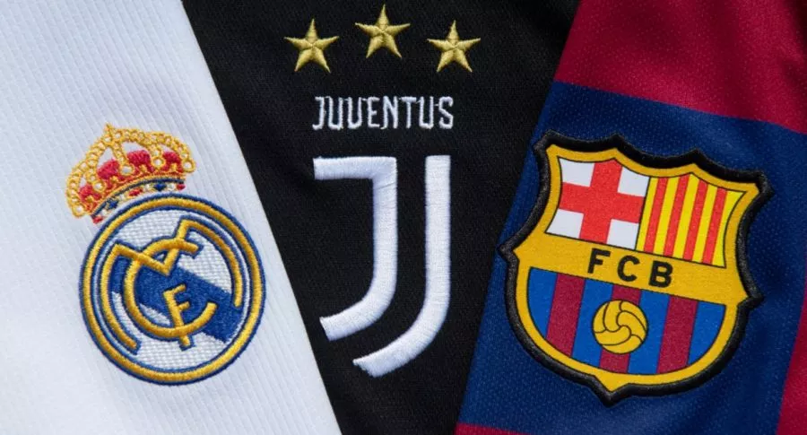 Escudos de Real Madrid, Juventus y Barcelona, ilustran nota de Uefa inicia batalla disciplinaria contra Real Madrid, Barcelona y Juventus