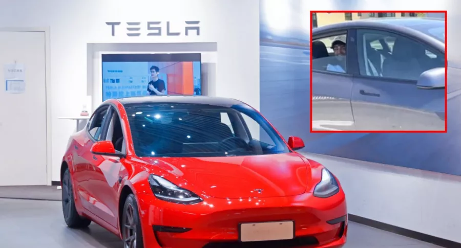 Carro Tesla, ilustra nota de Arrestan a hombre por viajar en la parte de atrás de su Tesla sin conductor