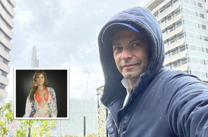 Selfi de Iván Lalinde y recuadro de Lina Marulanda, ilustra nota sobre fotos que publicó él de ella previas a su cumpleaños.