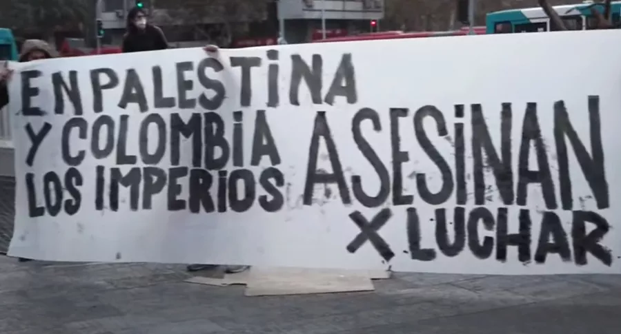 Protestas palestinas en Chile en contra del Estado de Israel.
