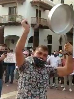 Imagen de Abraham Dau, hijo del alcalde de Cartagena, que protestó por toque de queda