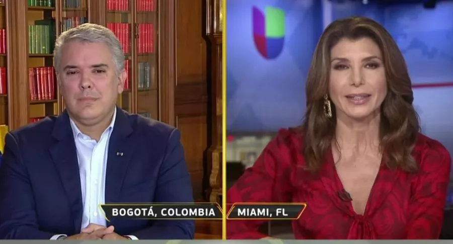 Iván Duque y Patricia Janiot, periodista que le dijo títere al presidente durante entrevista