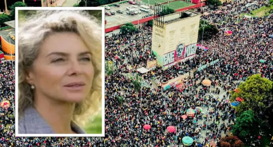 Margarita Rosa de Francisco no aguantó la emoción de ver la masiva marcha en Bogotá y afirmó que los jóvenes le cambiarán la cara a Colombia. 