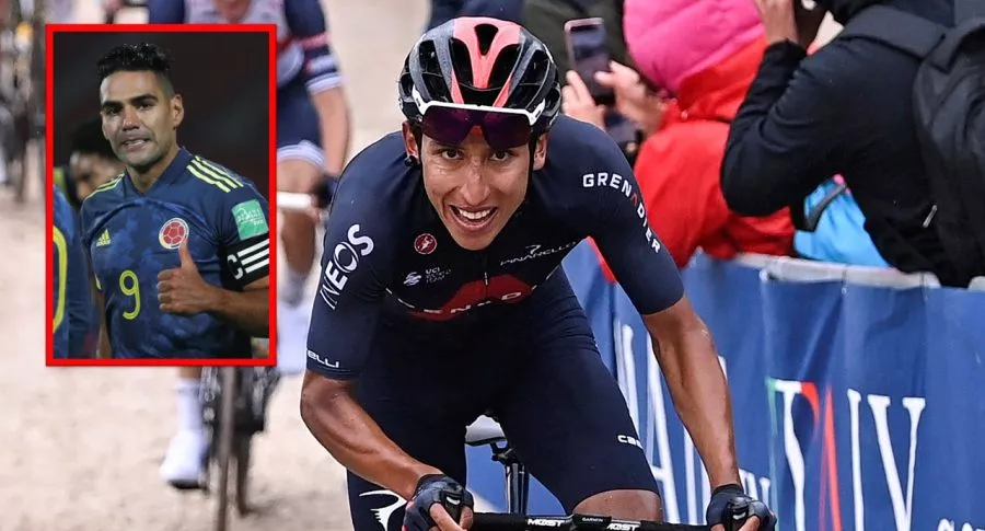 Falcao García celebra el triunfo de Egan Bernal en el Giro de Italia hoy.