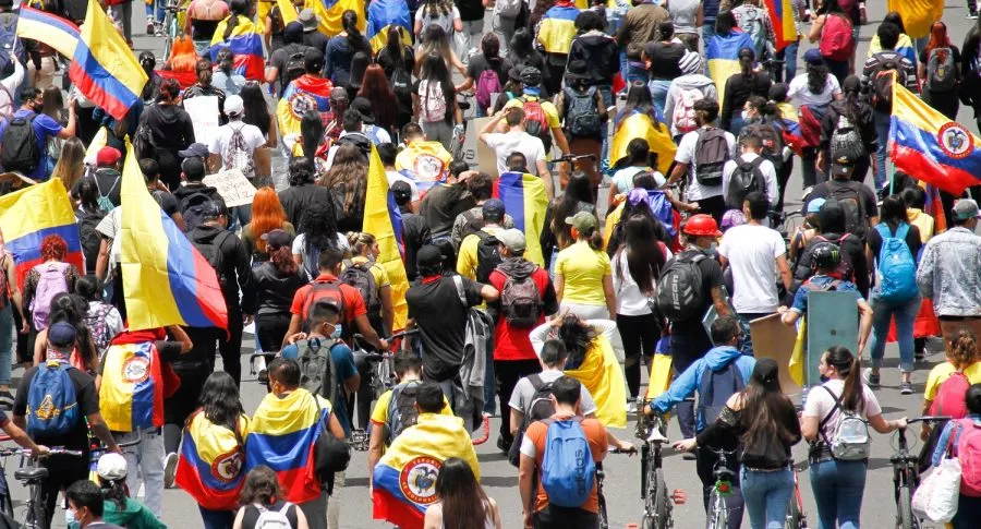imagen que ilustra las marchas en Bogotá, por el paro nacional. 