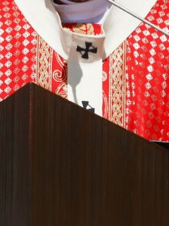Archbishop Marek Jedraszewski attends the ceremony commemorating St. Stanislaus at Church on the Rock in Krakow, Poland on May 9, 2021. Each year on the first Sunday following May 8, a procession honoring Stanislaus of Szczepanow, a Polish bishop and martyr (1030-1079), walks through the streets of Krakow carring relics of saints and blessed. This year, due to the coronavirus pandemic, the procession was cancelled but faithful may attend the Holy Mass celebrated outdoors with the participation of the Polish Episcopate. (Photo by Beata Zawrzel/NurPhoto via Getty Images)