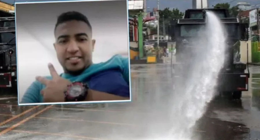 Cristian Barrios Julio , el joven herido por chorro de agua del Esmad y dado de alta de clínica en Barranquilla