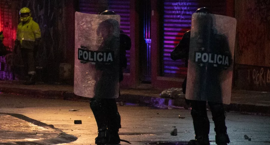 Imagen ilustrativa del enfrentamiento con el Esmad en Bogotá. 